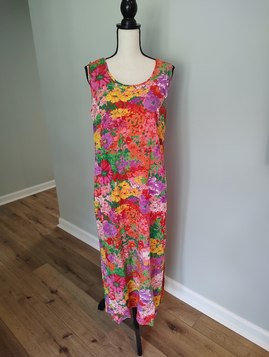 Jams World Dresses & Skirts - Jams World Vintage In Bloom Maxi Tank Dress Hawaiian Boho Classic L